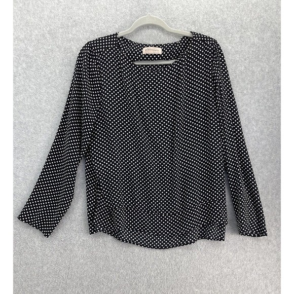 Philosophy Women's Blouse Black Polka Dot Long Sleeve Pull Over Size Medium - Picture 1 of 11